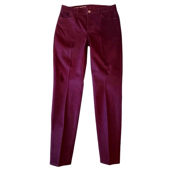 NWOT Talbots Size 4 High Waist Ankle Jegging Rich Burgundy Comfort Stretch Denim - Picture 1 of 8